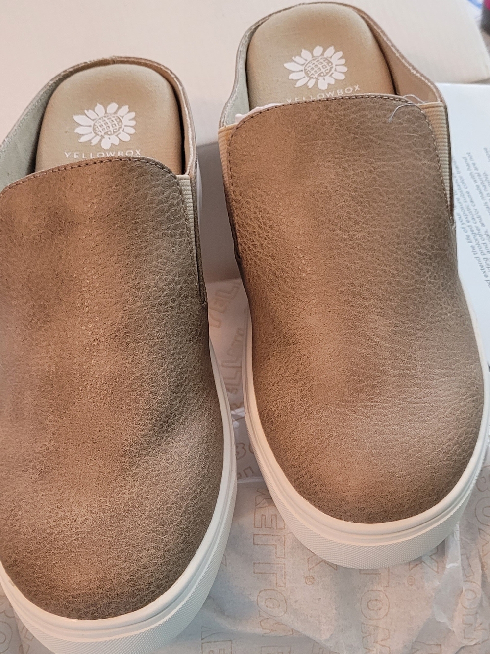 Yellow Box Taupe Slip-On Clog Sneakers with White Platform - Picture 3 of 13
